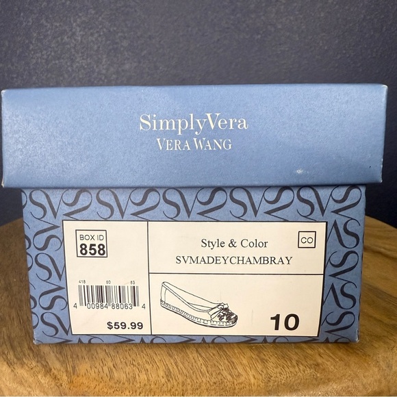 Simply Vera Vera Wang "Madey" Chambray Blue and Cream Espadrilles, Size 10 - Picture 9 of 9